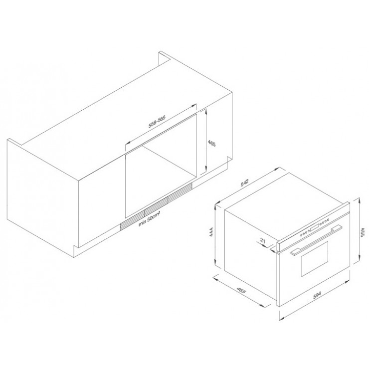 Lò Hấp Malloca MST35-IX03 Âm Tủ 35L Mặt Kính Trắng