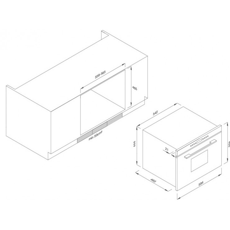 Lò Hấp Malloca MST35-IX03 Âm Tủ 35L Mặt Kính Đen