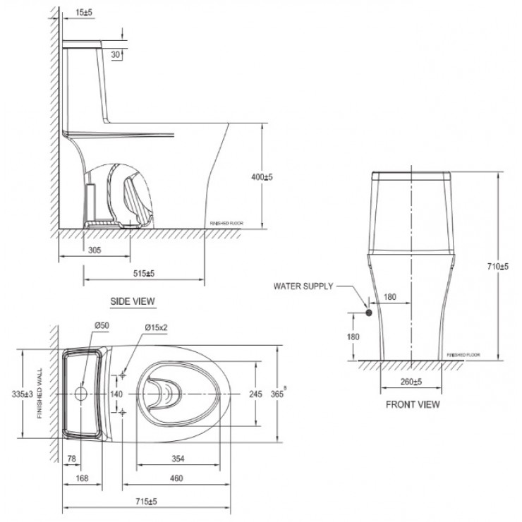 Bồn Cầu American Standard VF-2530 Flexio 1 Khối