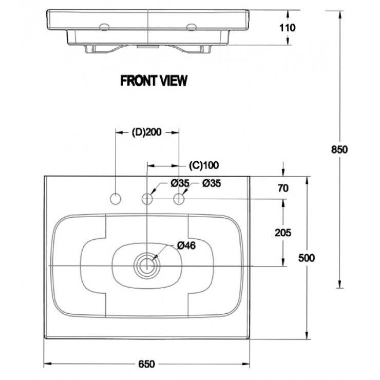 Chậu Lavabo Âm Bàn American Standard WP-F635 IDS Dynamic