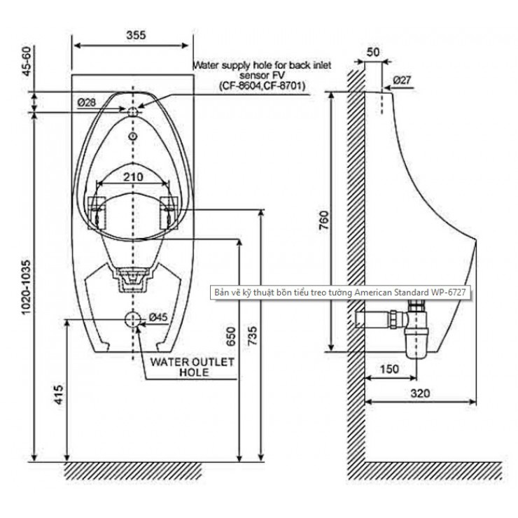 Bồn Tiểu Nam American Standard Contour WP-6727