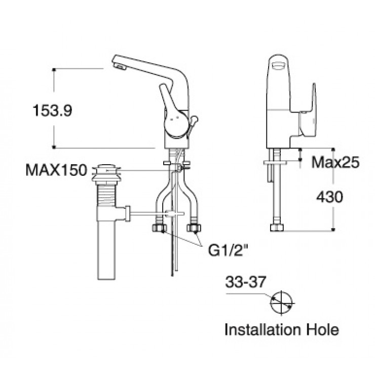 Vòi Lavabo American Standard La Vita WF-0501 Nóng Lạnh