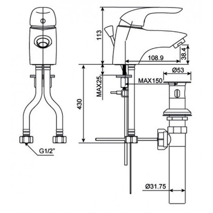 Vòi Lavabo American Standard Saga WF-1501 Nóng Lạnh