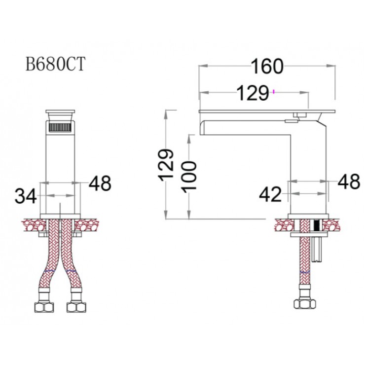 Vòi Đèn Nóng Lạnh Lavabo CAESAR B680CT Cao Cấp