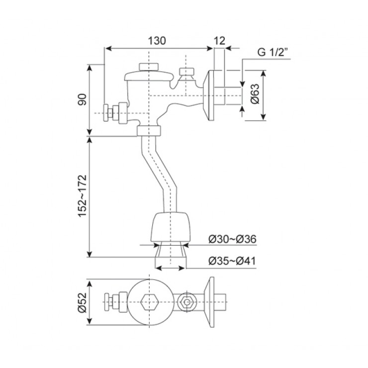 Van Xả Nhấn Bồn Tiểu American Standard WF-9802