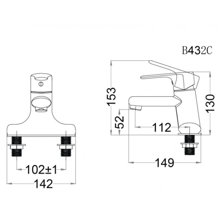 Vòi Nóng Lạnh Lavabo CAESAR B432CP