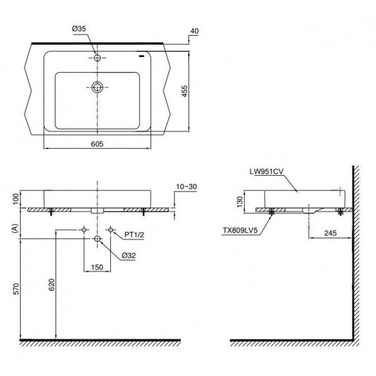 Chậu Rửa Lavabo TOTO LT951C Đặt Bàn