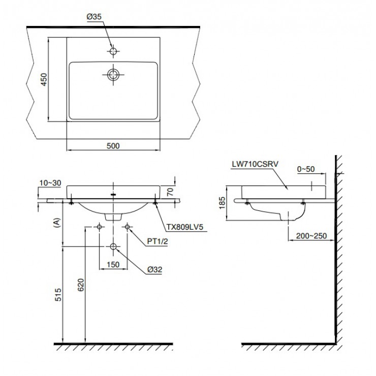 Chậu Rửa Lavabo TOTO LT710CSR Đặt Bàn