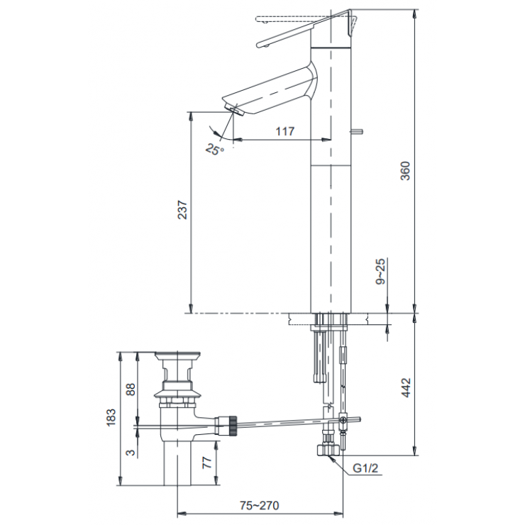 Vòi Gật Gù Nóng Lạnh TOTO TS240AY