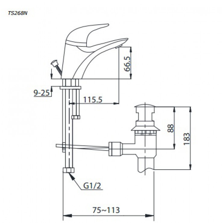 Vòi Lavabo TOTO TS268N Nóng Lạnh