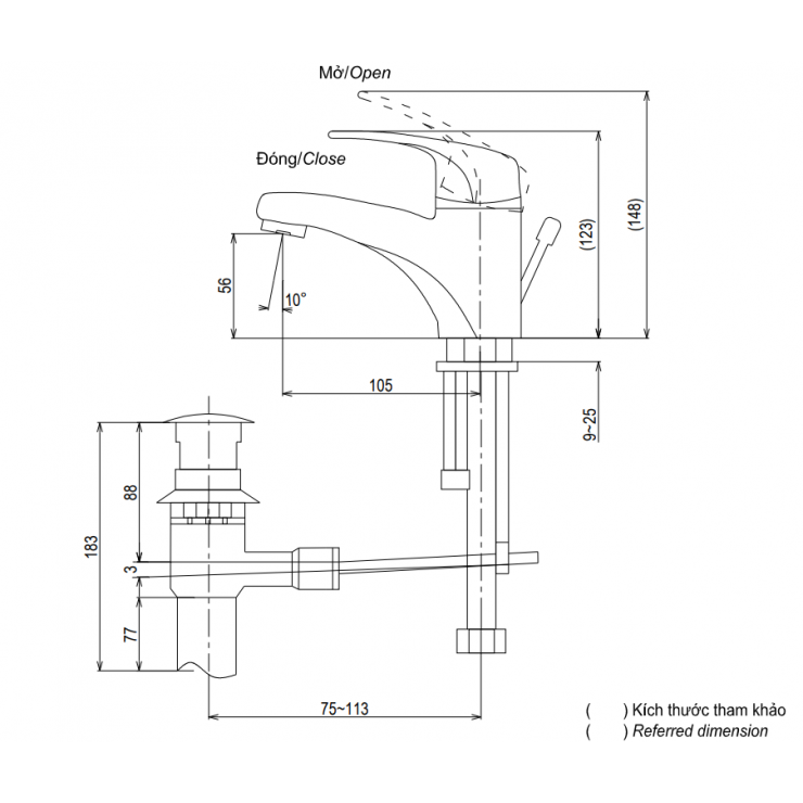 Vòi Lavabo TOTO TS561A Nóng Lạnh