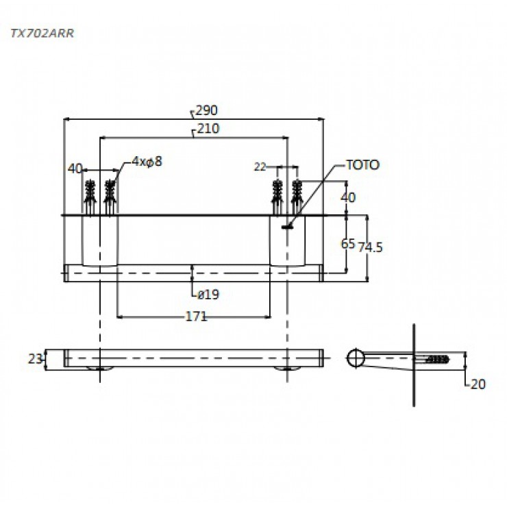 Thanh Treo Khăn TOTO TX702ARR