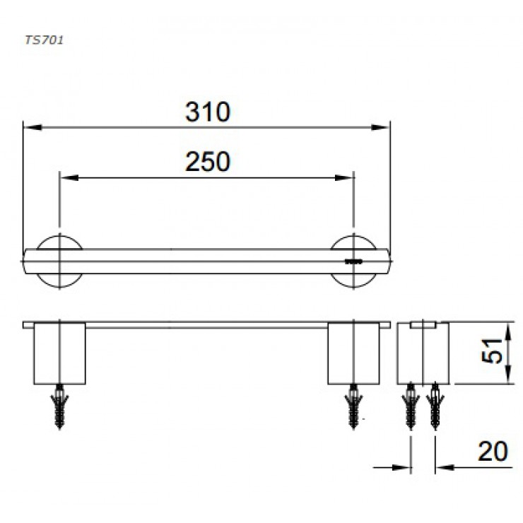 Thanh Treo Khăn TOTO TS701