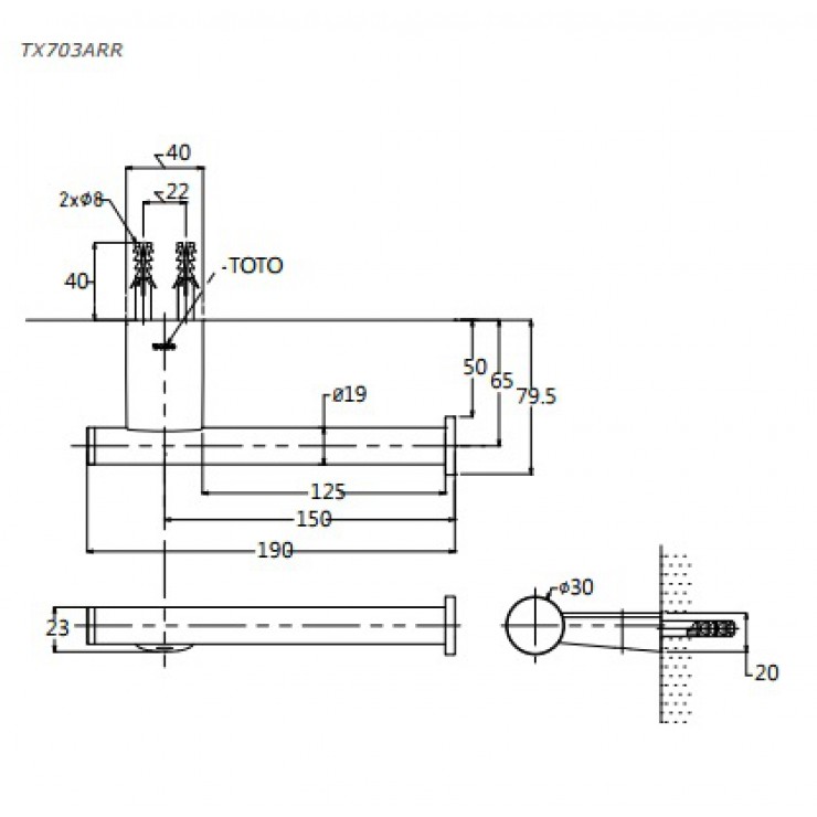 Thanh Treo Giấy Vệ Sinh TOTO TX703ARR