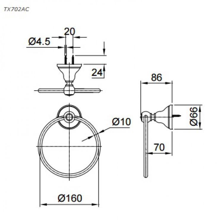 Vòng Treo Khăn TOTO TX702AC