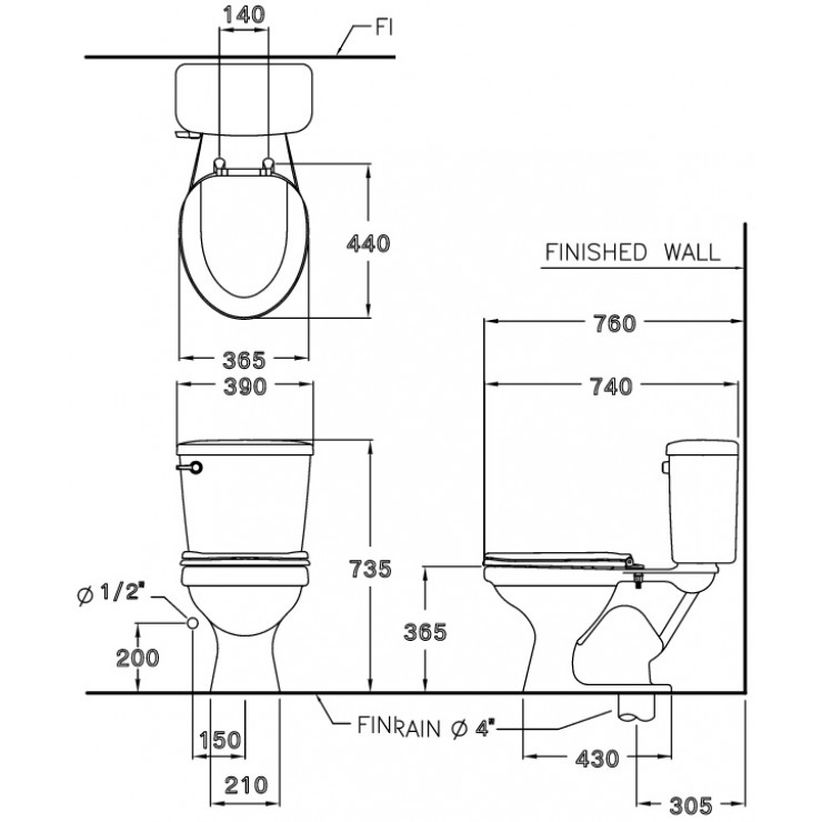 Bồn Cầu COTTO C186 Tanya Hai Khối Nắp Thường