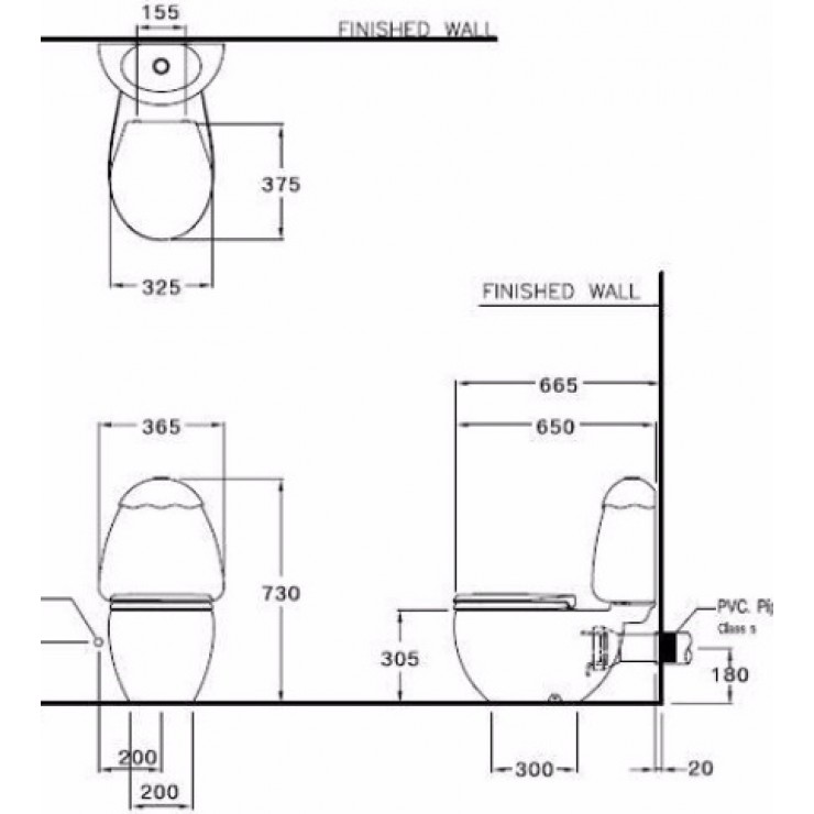 Bồn Cầu COTTO C15017 Googai Hai Khối Trẻ Em Thoát Ngang