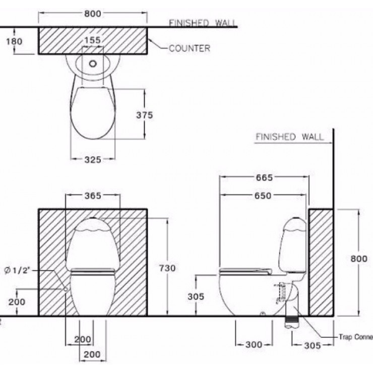 Bồn Cầu COTTO C15007 Googai Hai Khối Trẻ Em Nắp Thường