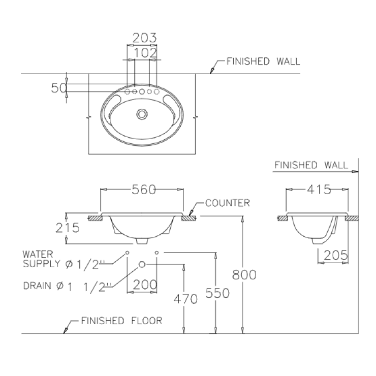 Chậu Rửa Lavabo COTTO C007 Jade Dương Bàn