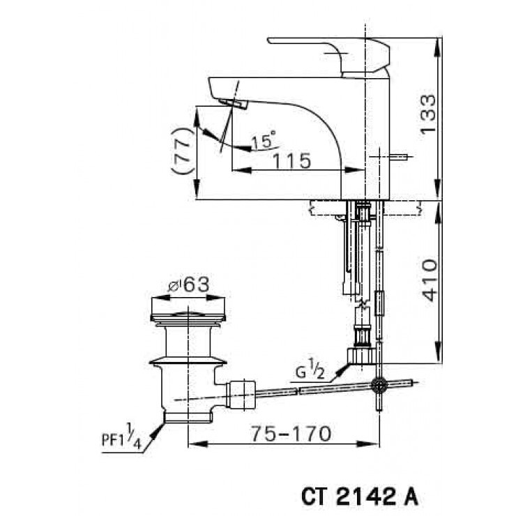 Vòi Lavabo COTTO CT2142AE Scirocco Nóng Lạnh