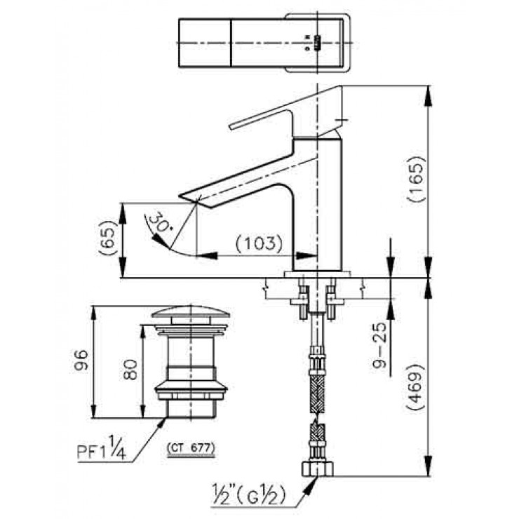 Vòi Lavabo COTTO CT202A Square Nóng Lạnh