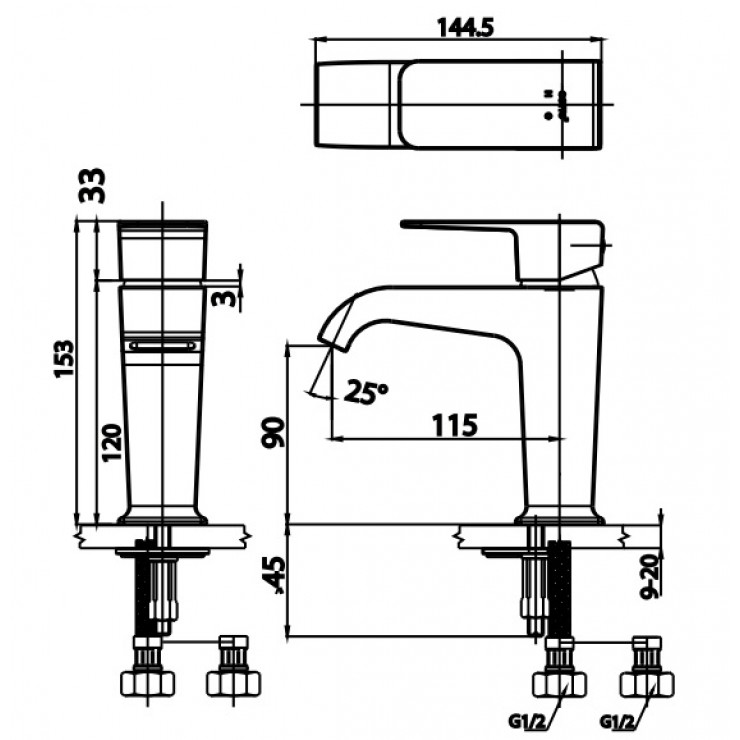 Vòi Lavabo COTTO CT2190A Sonata Nóng Lạnh