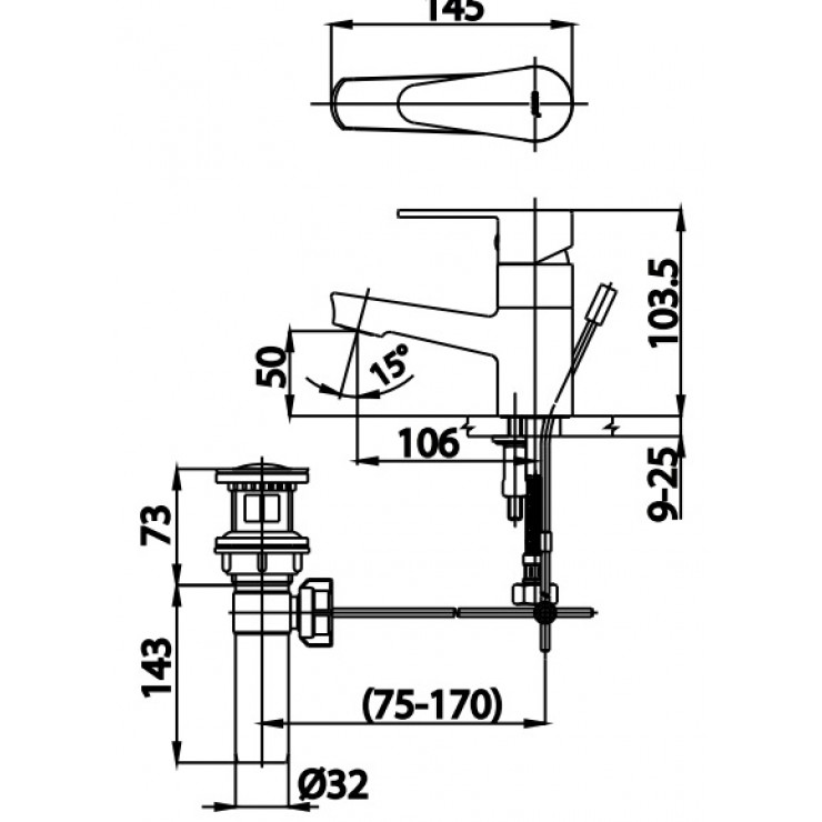 Vòi Lavabo COTTO CT2174AE Next I Nóng Lạnh