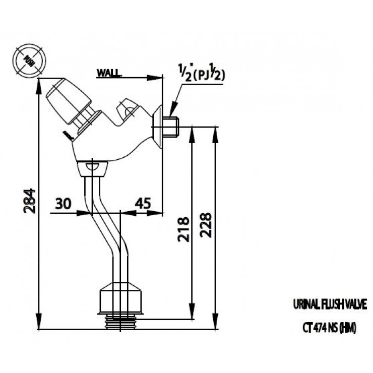 Van Xả Ấn Bồn Tiểu COTTO CT474N(S)(HM) 45mm