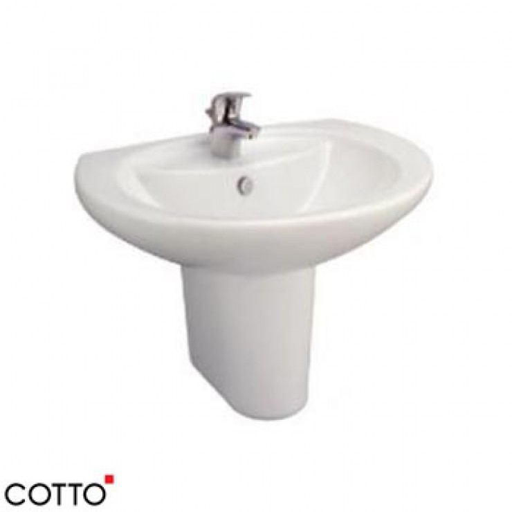 Chậu Rửa Mặt Lavabo COTTO C0107/C4201 Alice Chân Ngắn