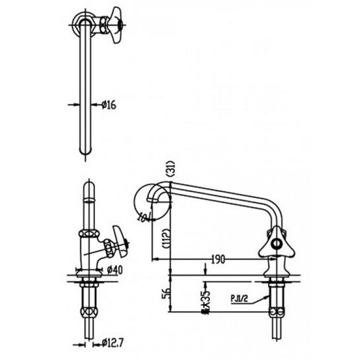 Vòi Rửa Nước Lạnh Inax LF-14-13 Gắn Chậu