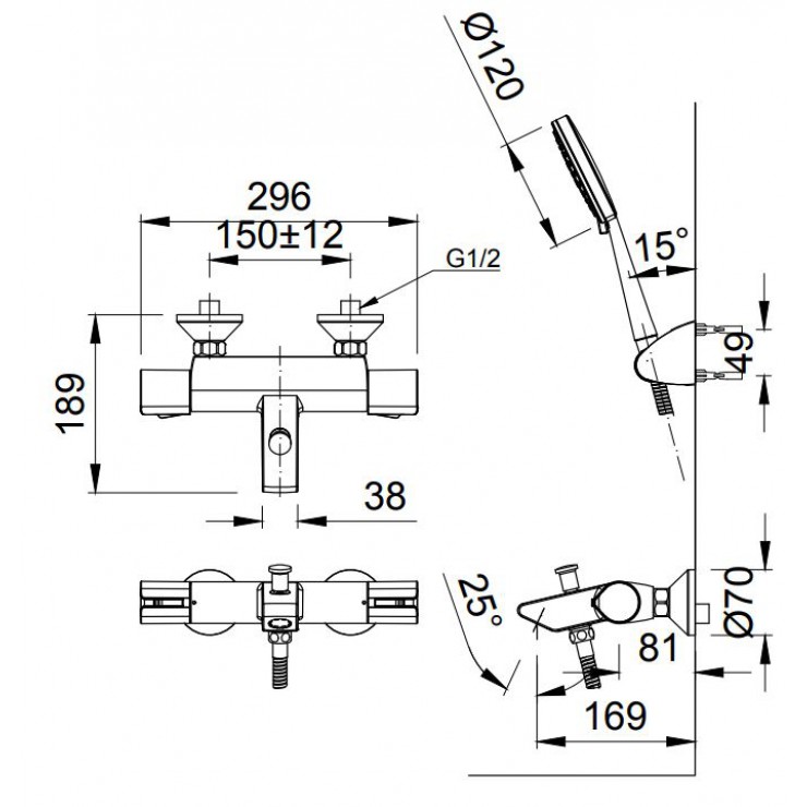 Vòi Sen Tắm Inax BFV-6013T Nhiệt Độ Cao Cấp