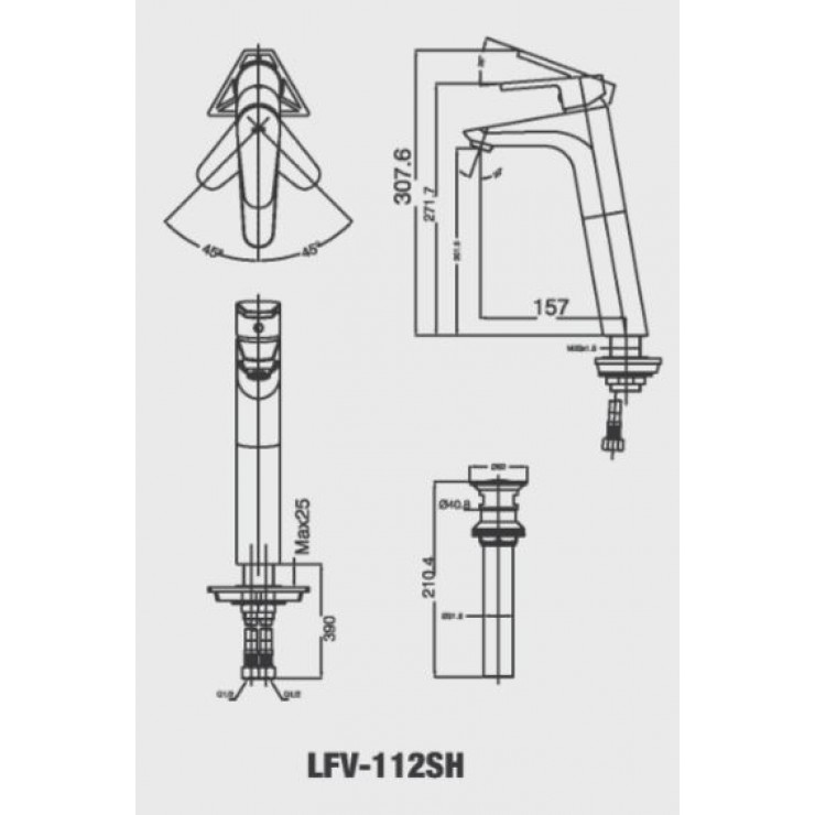 Vòi Lavabo Inax LFV-112SH Đặt Bàn Cổ Cao