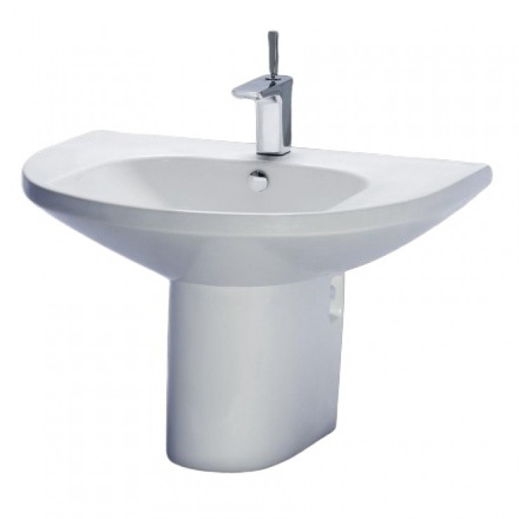 Chậu Lavabo Caesar LF2270/PF2470 Chân Ngắn Treo Tường