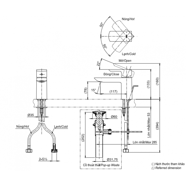 Vòi Lavabo TOTO TLG02301V Nóng Lạnh