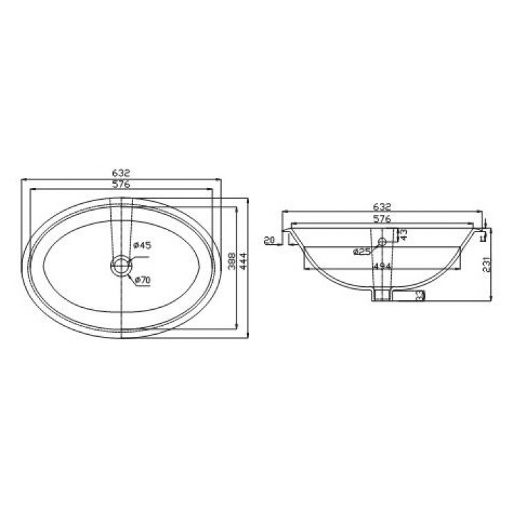 Chậu Rửa Mặt Lavabo Viglacera CD21 Dương Vành