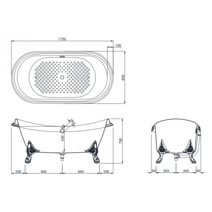 Bồn Tắm TOTO FBY1756PWNE#W Gang Tráng Men Đặt Sàn 1.75M