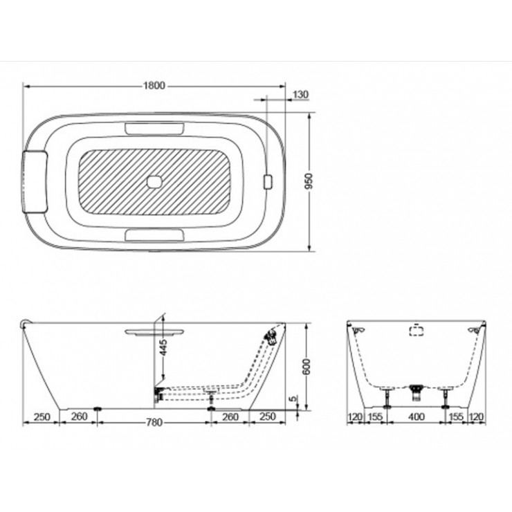 Bồn Tắm TOTO PJY1886HPWMNE#GW Nhựa FRP NEOREST 1.8M