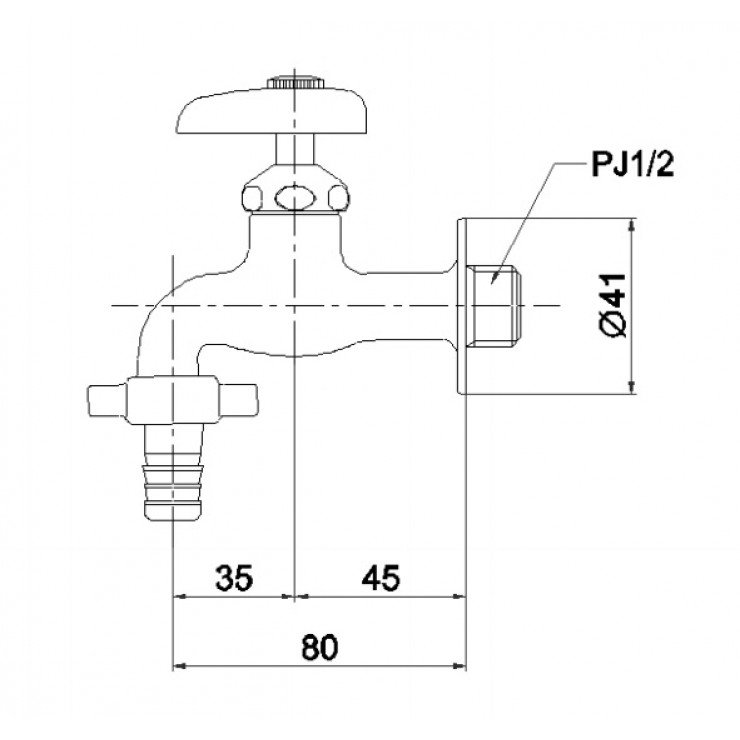 Vòi Lạnh TOTO T26-13 Gắn Tường