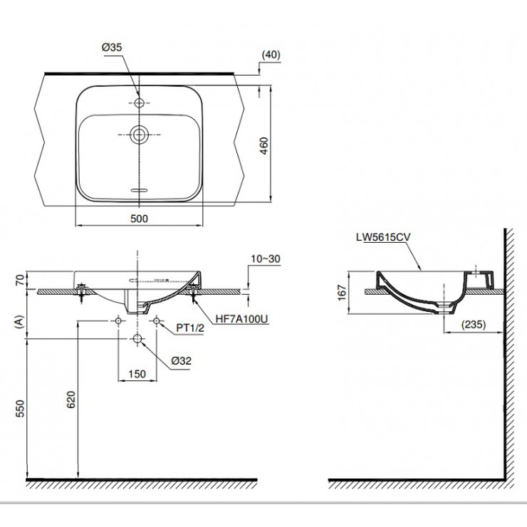 Chậu Rửa Lavabo TOTO LT5615 Đặt Bàn