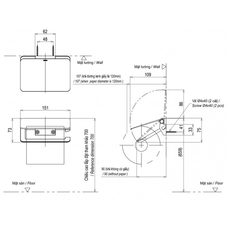 Móc Treo Giấy Vệ Sinh TOTO YH902V