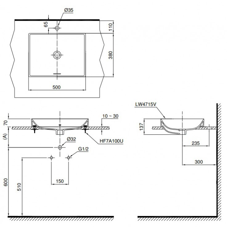 Chậu Rửa Mặt Lavabo TOTO LT4715G17 Đặt Bàn