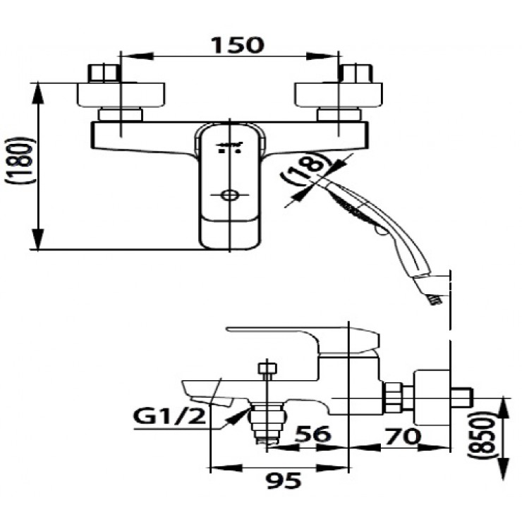 Vòi Sen Tắm COTTO CT2147E Scirocco Nóng Lạnh