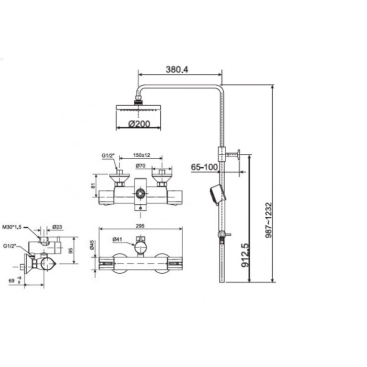 Bộ Cây Sen Phun Mưa American Standard WF-4948/A-6110.978.904 (D200)