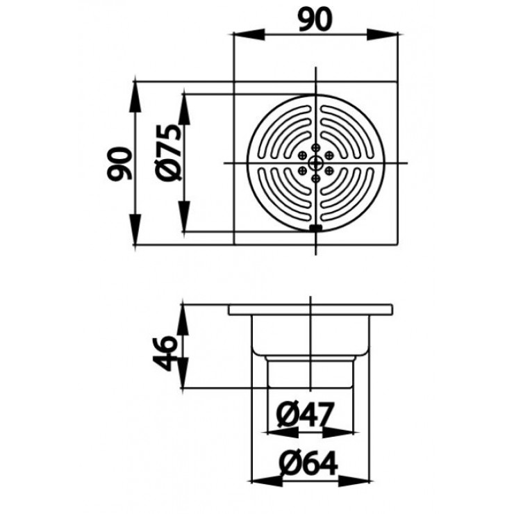 Thoát Sàn COTTO CT646Z1(HM) (Ø47)