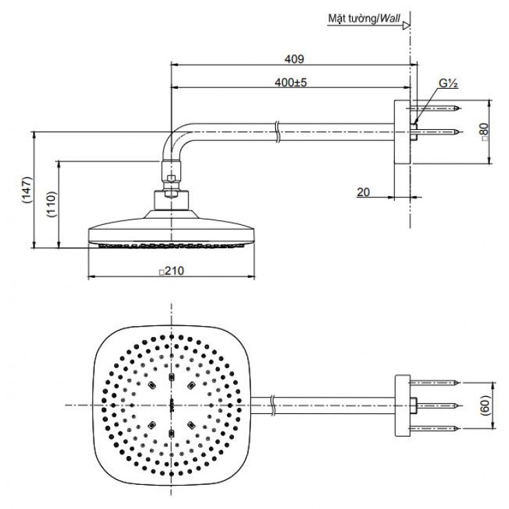 Bát sen gắn tường TOTO TBW02003A