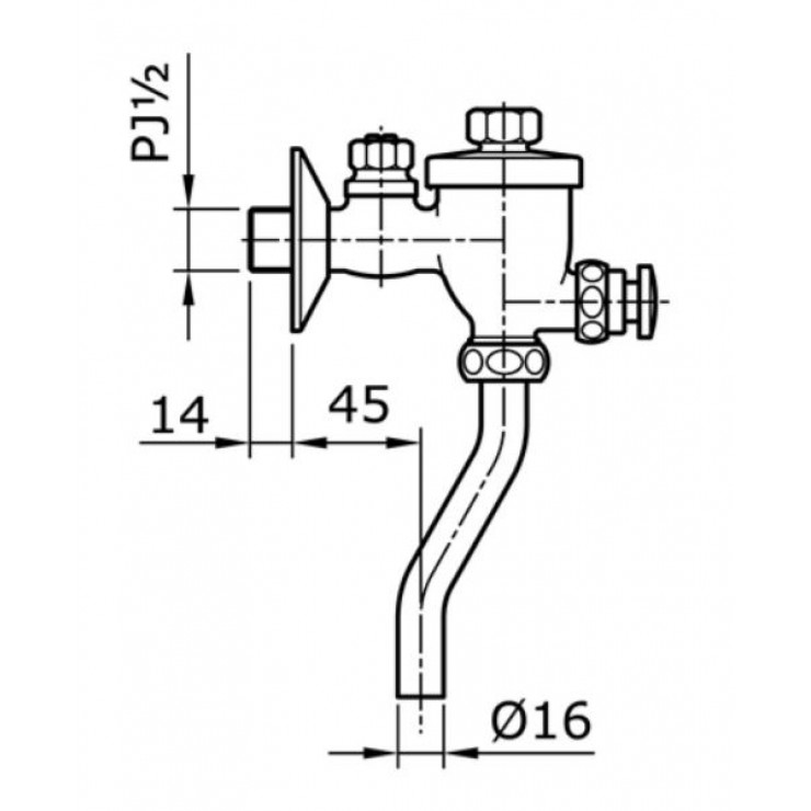 Van Xả Nhấn Bồn Tiểu Nam TOTO T60S