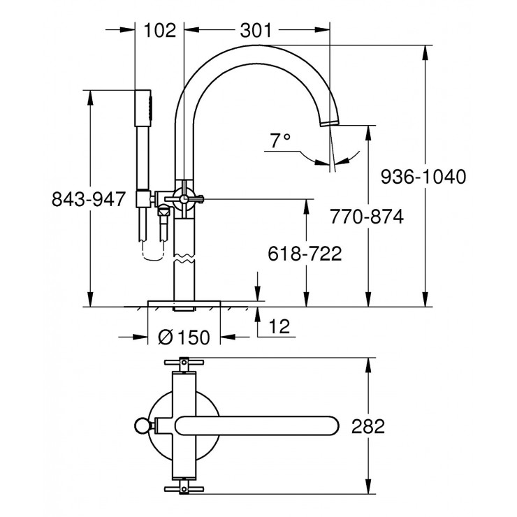 Vòi Bồn Tắm Grohe 25044003 Đặt Sàn