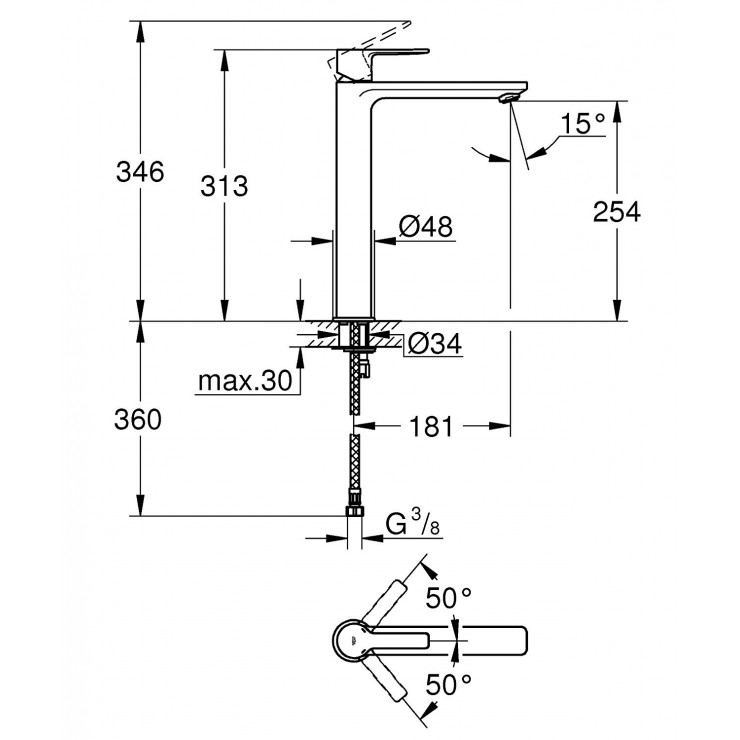 Vòi Chậu Grohe Lineare New XL-Size 23405001 Nóng Lạnh