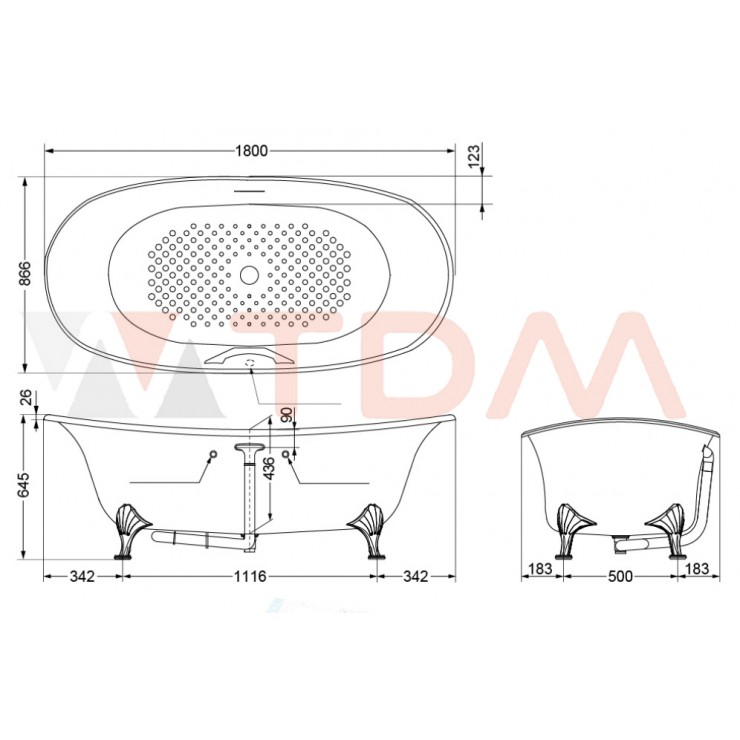 Bồn Tắm TOTO PPY1806PWNE#P Lập Thể 1.8M