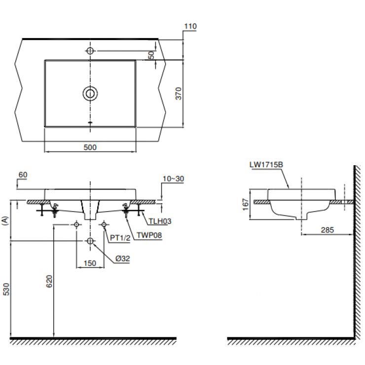 Chậu Rửa Mặt Lavabo TOTO L1715 Đặt Bàn